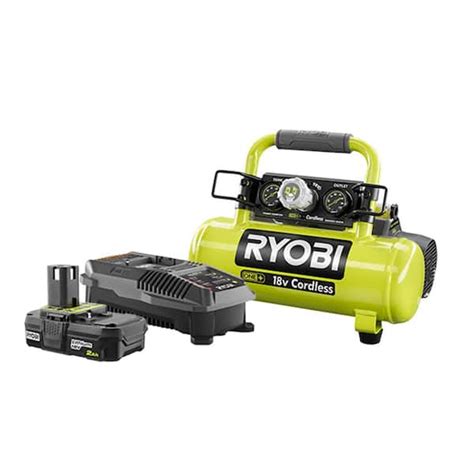 Ryobi 18 Volt One Lithium Ion Cordless 1 Gal Air Compressor Kit With