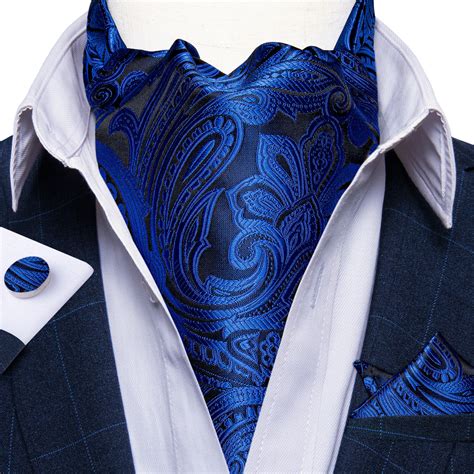 usa men s silk ascot cravat tie paisley floral check hanky cufflinks set wedding ebay