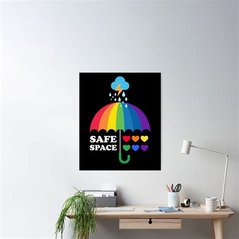 LGBTQ Sign Safe Space LGBTQ PRIDE MONTH Poster For Sale By Aronia Redbubble