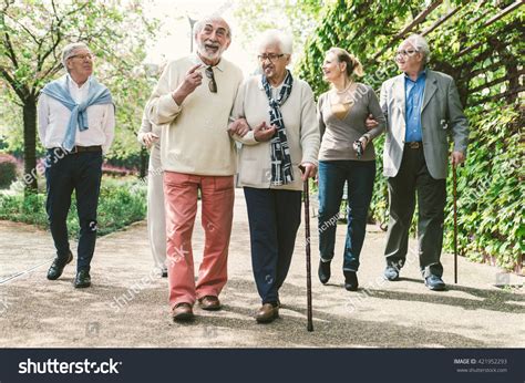 Group Of Old People Walking Outdoor Stock Photo 421952293 Shutterstock