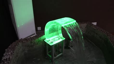 Onground Acrylic Pool Waterfall Fountain Cadcade Spillway With Led