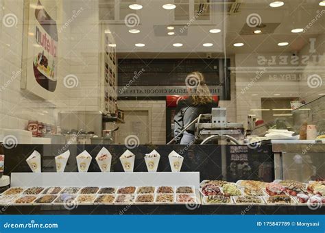 Waffle Store In Brussels Editorial Stock Image Image Of Sweet 175847789