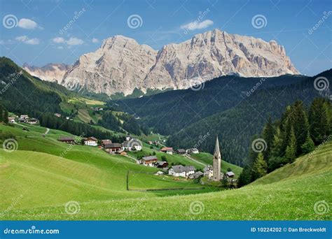 Village In The Dolomites Italy Stock Photo Image Of Background Alps