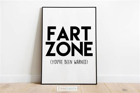 Fart Zone Sign Bathroom Humor Sign Funny Toilet Sign Kids Bathroom