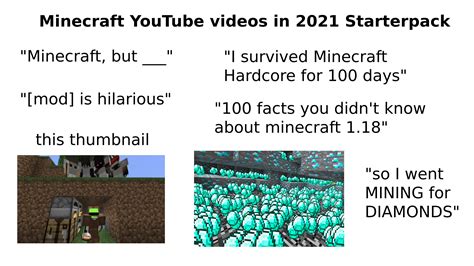 Minecraft Youtube Videos In 2021 Starterpack Rstarterpacks