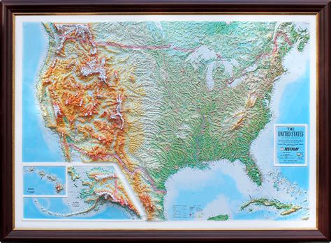 3d Raised Relief Map Of Usa Free Delivery In The Uk Cosmographics Ltd