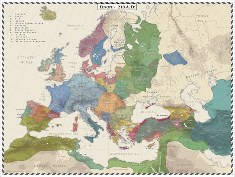 Leurope En 1210 Old World Maps Old Maps Antique Maps Vintage World