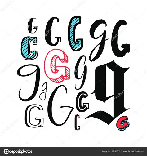 Diferentes Letras G Conjunto De Letras G — Vector De Stock © Greyant