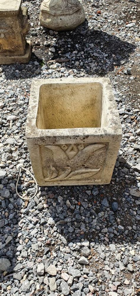Reconstituted Stone Floral Planter Authentic Reclamation