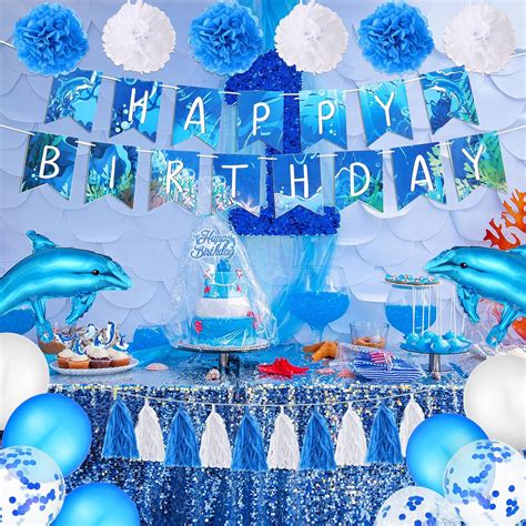 Buy Dolphin Party Decorations Supplies Sea Party Decorations Diy Blue