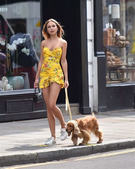 kimberley garner in a short yellow dress out in chelsea gotceleb