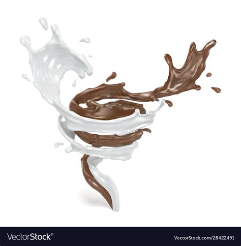 Splash Milk And Chocolate Royalty Free Vector Image