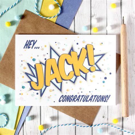 Personalised Congratulations Card Comic Book Style By Little
