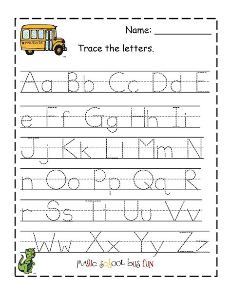 Alphabet tracing printables for kids