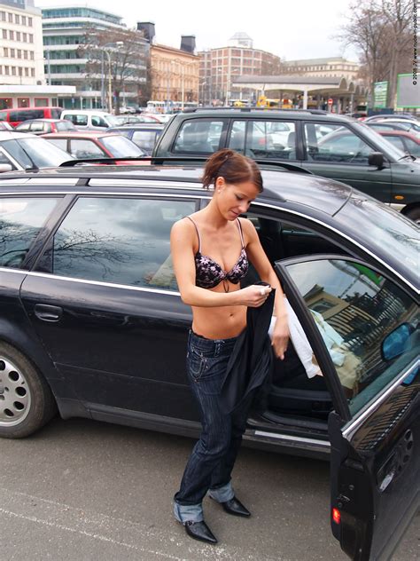 Melisa U Car Audi Flash On Parking Nude In Public 07