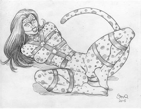 Dc Comics Cheetah From Wonder Woman Nude Bondage Pencils By Satyq Hentai Foundry