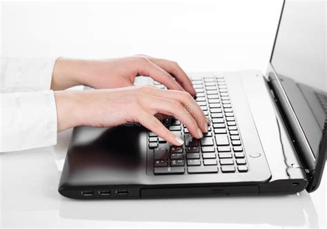 Hands Typing On A Laptop Computer Royalty Free Stock Photo Image