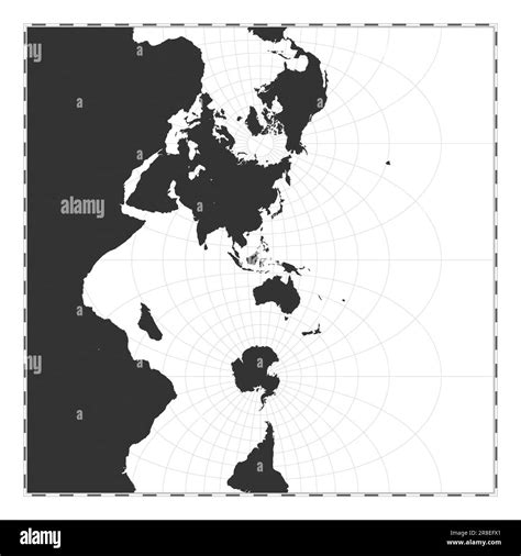 Vector World Map Transverse Spherical Mercator Projection Plain World