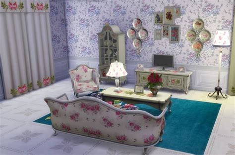 Sims Creativ Shabby Chic Livingroom By Hellen Sims 4 Downloads