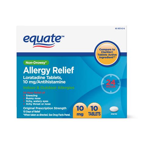 Buy Equate Allergy Relief Loratadine Tablets 10 Mg Antihistamine 10