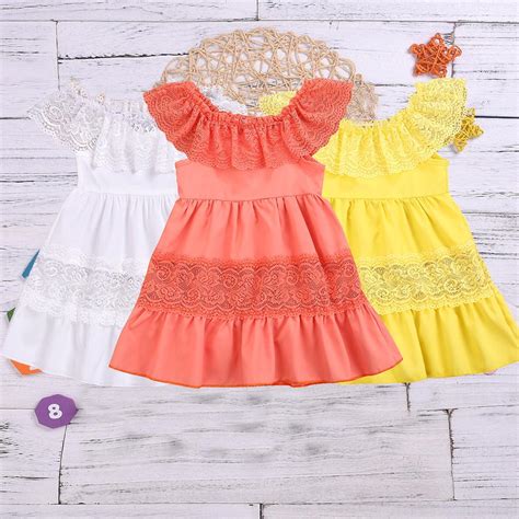 Buy Toddler Kids Baby Girls Short Sleeve Lace Patchwork Princess Dress