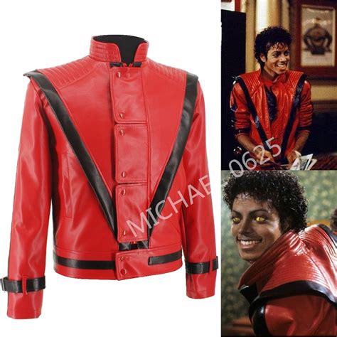 MJ Michael Jackson Jacket In Thriller MTV Red England Retro Leather