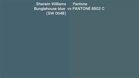 Sherwin Williams Bunglehouse Blue SW 0048 Vs Pantone 8502 C Side By