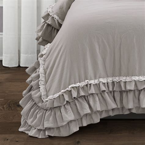 Ella Shabby Chic Ruffle Lace Comforter Set Back To Campus Dorm Room