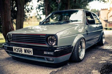 Bagged Vw Mk2 Golf With Klutch Wheels Sl1 16x8 And 16x9 Black With