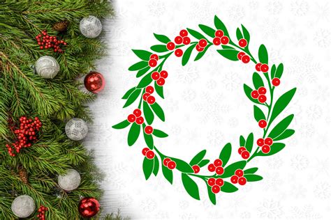 Christmas Mistletoe Wreath Svg Design By Agsdesign Thehungryjpeg