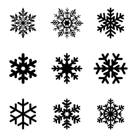 Snowflake Icon Set Isolated Vector Ice Snowflake 17019070 Vector Art