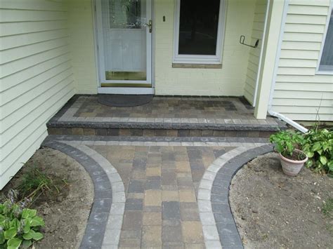 Ask yourself some key questions when thinking of front walkway landscaping ideas, like how many people are likely to walk together on the walkway, whether your kids will use a bicycle on the walkway, or if you want it to be. Front Porch Designs Using Pavers Gallery Of Porch Pool ...