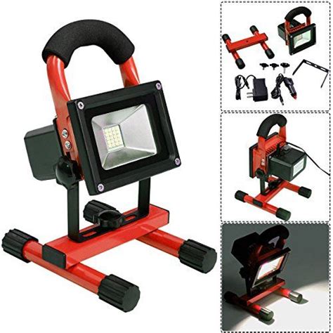 Marketworldcup Red Portable 10w Cordless Work Light Rechargeable Led