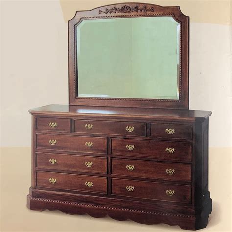 Antique Style Mahogany Wood High Chest Of Drawers
