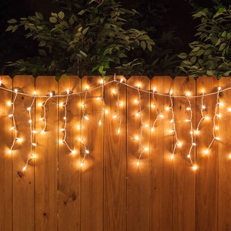 100 Icicle Lights Clear White Wire Yard Envy