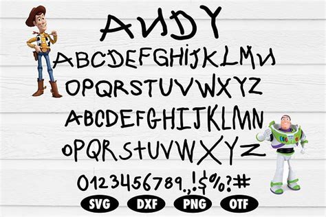 Andy Font Svg Toy Story Font Toy Story Fontsvg