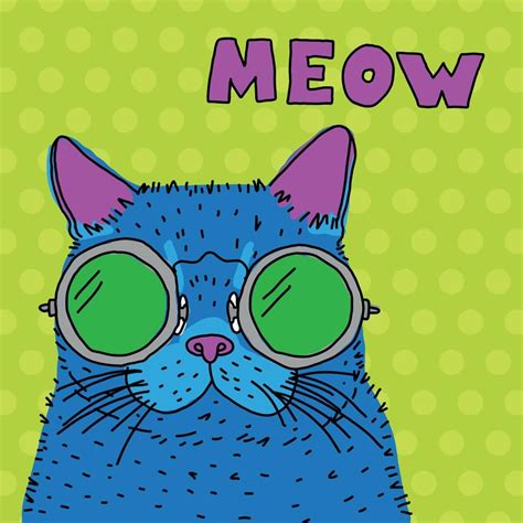 Colorful Pop Cat With Glasses Pop Art Cat Pop Cat Cat Glasses