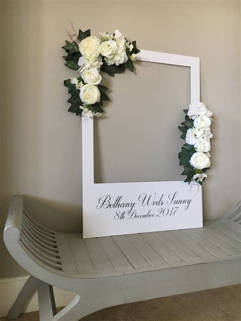 Wedding Floral Personalized Selfie Frame Instagram Facebook