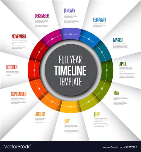 Infographic Full Year Timeline Template Royalty Free Vector