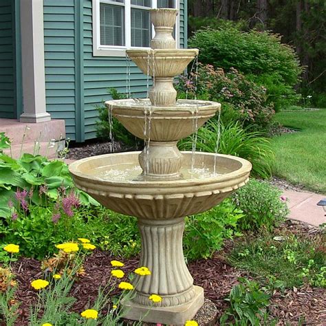 Tall Outdoor Water Fountain Electric 3 Tier Pineapple Garden Courtyard