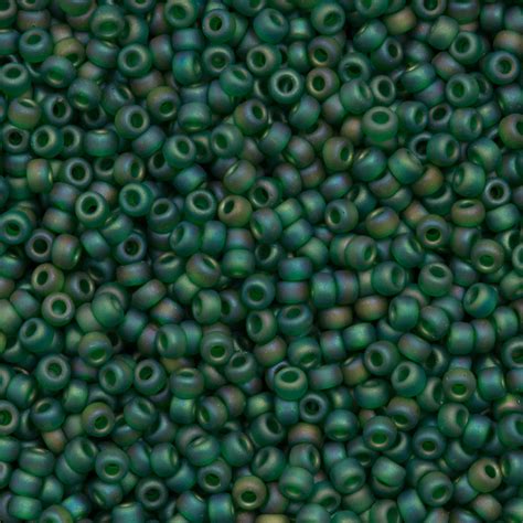 Miyuki Round Seed Bead 80 Transparent Matte Green Ab 22g Tube 146fr