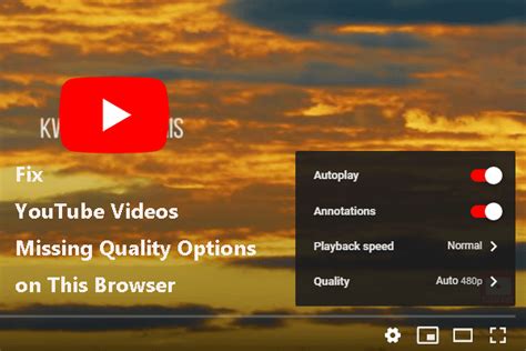 Fixed Youtube Videos Missing Quality Options On This Browser