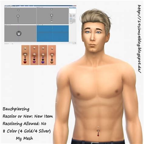 Belly Piercing For Males By Michaela P At 19 Sims 4 Blog Sims 4 Updates