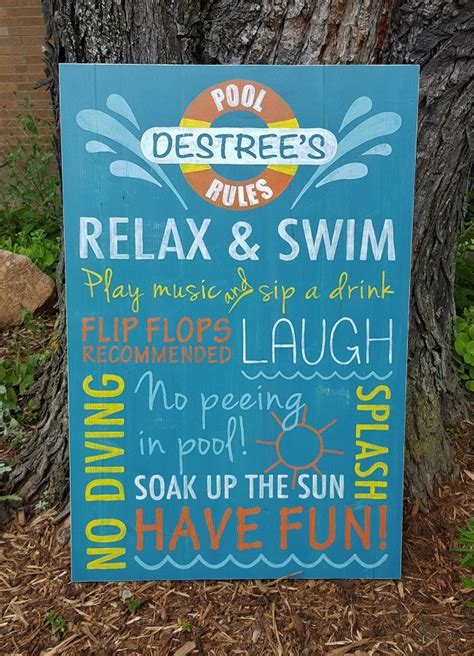Pool Rules Sign Handpainted See More At