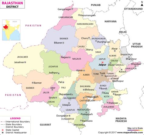 Map Of Rajasthan With Districts Map With Cities