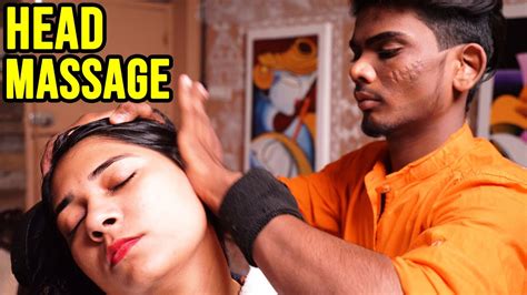 indian girl head and face massage 🟡 neck crack and ear washing 🟡 asmr sleep youtube