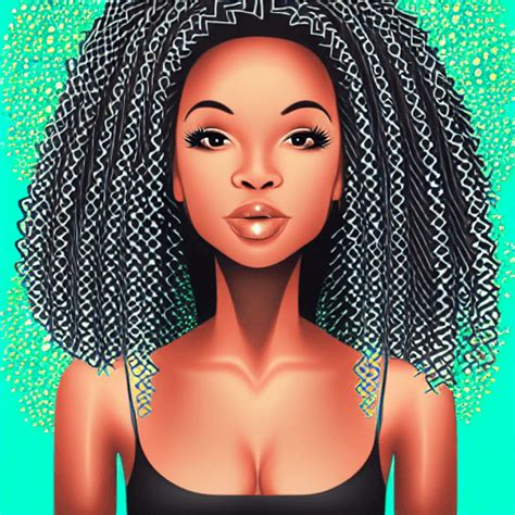 Beautiful African American Woman With Curly Hair And Sparkles · Creative Fabrica