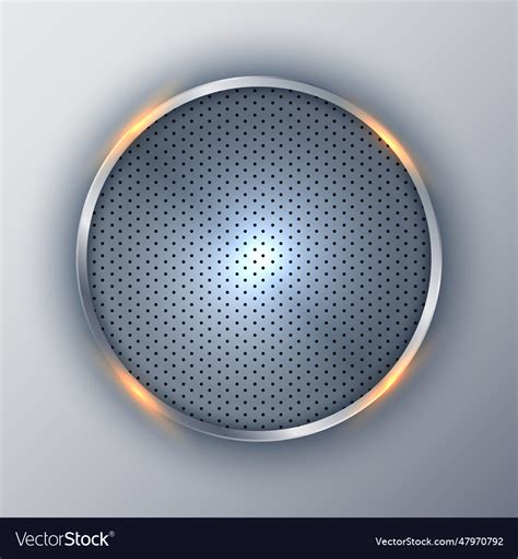 Abstract Elegant Circle Metallic Round Silver Vector Image