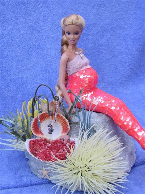 Special Custom Ooak Mermaid Barbie Doll Pregnant Nadia W Ocean