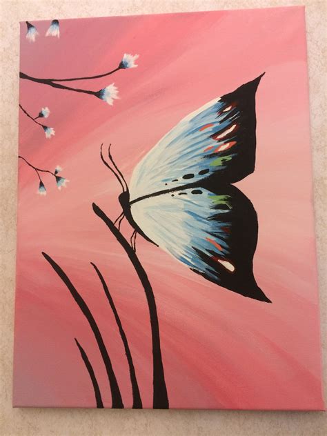 Paint Night Ideas Butterfly Love Canvas Painting Small Canvas